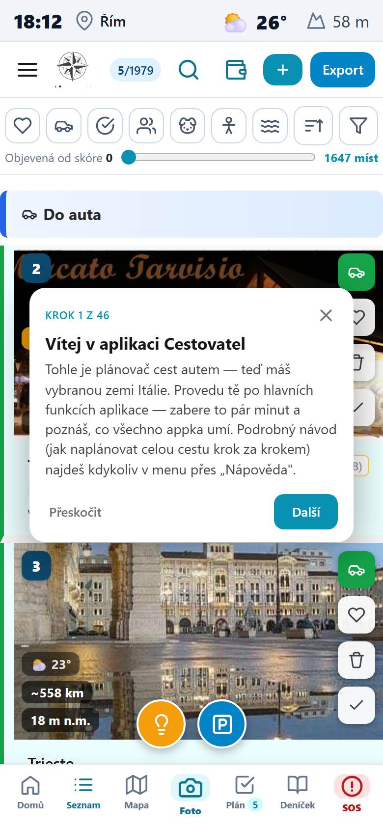 Interactive tour highlighting a button with an explanatory bubble