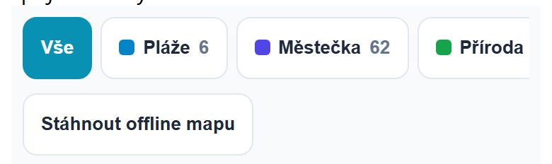 Tlačítko Stáhnout offline mapu v aplikaci SeekBone